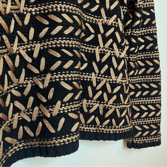 RAG & BONE Lisbeth Lambswool Blend Metallic Gold Zipup Knit Cardigan - Picture 8 of 9